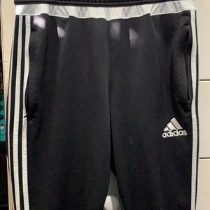 black adidas pants